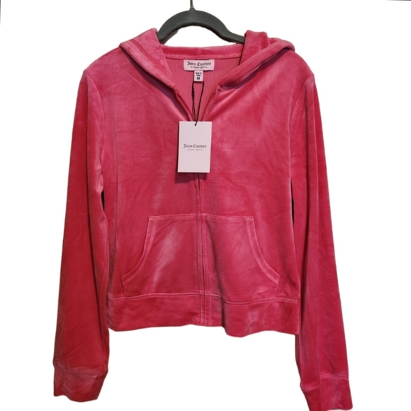 JUICY COUTURE VELOUR BLING Y2K TRACKSUIT HOODIE & SHORTS SIZE MEDIUM NWT - Picture 4 of 14
